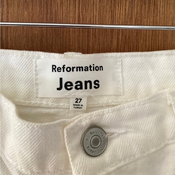 Reformation Cowboy High Rise Straight Jeans in White - Picture 4 of 4
